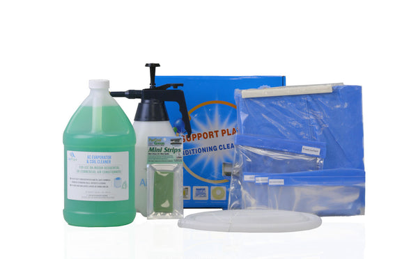 Complete A/C Mini Split Cleaning Kit with Powerful No Rinse Coil Cleaner and Clean Air Odour Treatment Tab